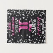 Roze laarzen en Bling Bachelorette Party Wandkleed (Voorkant (horizontaal))