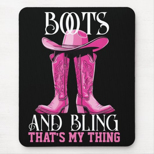 Roze laarzen en Bling Dat is mijn ding Muismat (Voorkant)
