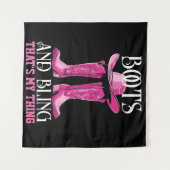 Roze laarzen en Bling Dat is mijn ding Wandkleed (Voorkant (horizontaal))