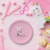 Roze laarzen en bogen borden papieren bordje (Feest)