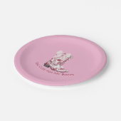 Roze laarzen en bogen borden papieren bordje (Gekanteld)