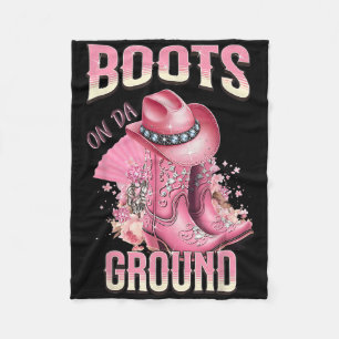 Roze laarzen op Da Ground Western Cowgirl Pet en B Fleece Deken