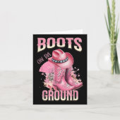 Roze laarzen op Da Ground Western Cowgirl Pet en B Kaart (Voorkant)