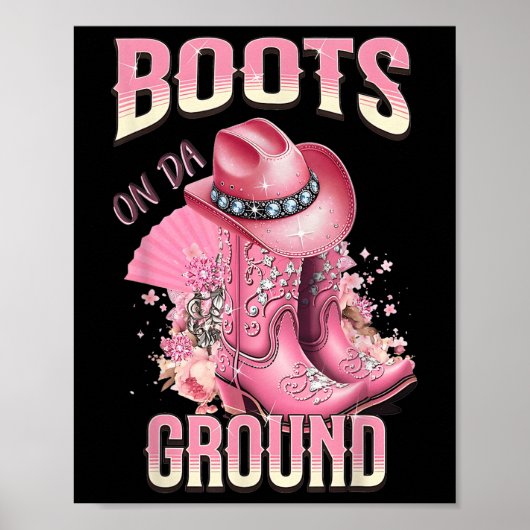 Roze laarzen op Da Ground Western Cowgirl Pet en B Poster (Voorkant)