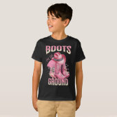 Roze laarzen op Da Ground Western Cowgirl Pet en B T-shirt (Voorkant volledig)