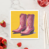 Roze laarzen servetten! servet (Insitu)