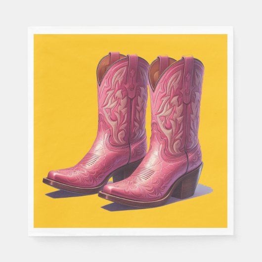 Roze laarzen servetten! servet (Voorkant)