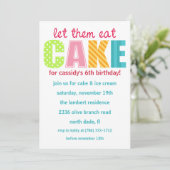 Roze laat hen de uitnodiging van de Birthday Party (Staand voorkant)