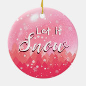 Roze Laat het Sneeuw Baby 2e Kerst Custom Foto Keramisch Ornament (Achterkant)
