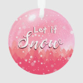 Roze Laat het Sneeuw Baby 2e Kerst Custom Foto Ornament (achterkant)