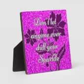 Roze laat niemand je glinsterende teken opsommen fotoplaat (Voorkant)