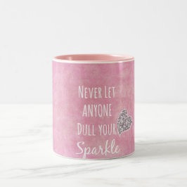 Roze Laat nooit iemand je lichtere citaat smaken Tweekleurige Koffiemok