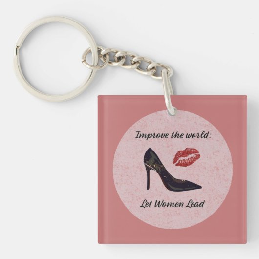 Roze laat vrouwen Sleutelhanger leiden (Voorkant)