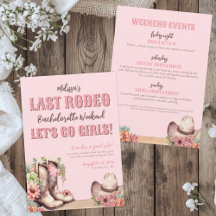 Roze Laatste Cowgirl Bruidsfeest Voor Een Vrijgeze