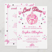 Roze Laatste Disco Bachelorette Weekend Route Kaart (Voorkant / Achterkant)