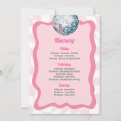 Roze Laatste Disco Groovy Bachelorette Feest Kaart (Achterkant)
