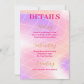 Roze Laatste Disco Retro 70's Bachelorette Party Kaart (Achterkant)