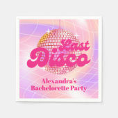 Roze Laatste Disco Retro 70's Bachelorette Party Servet (Voorkant)