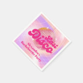 Roze Laatste Disco Retro 70's Bachelorette Party Servet (Hoek)
