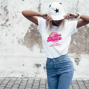 Roze Laatste Disco Retro 70's Bachelorette Party T-shirt