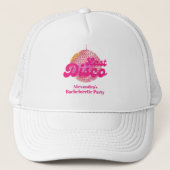 Roze Laatste Disco Retro 70's Bachelorette Party Trucker Pet (Voorkant)