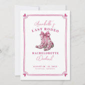 Roze Laatste Rodeo Bachelorette-feest Kaart (Voorkant)