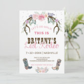 Roze laatste Rodeo Bachelorette Kaart (Staand voorkant)