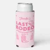 Roze Laatste Rodeo Cowgirl Bachelorette Party Cool Seltzer Blikjeskoeler (Seltzer Voorkant)