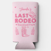 Roze Laatste Rodeo Cowgirl Bachelorette Party Cool Seltzer Blikjeskoeler (Achterkant)