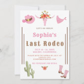 Roze Laatste Rodeo Cowgirl Bachelorette Party Kaart (Voorkant)