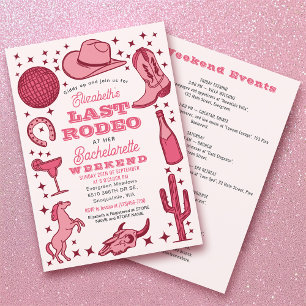Roze Laatste Rodeo Cowgirl Bachelorette weekend Kaart