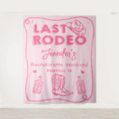 Roze Laatste Rodeo Cowgirl Bachelorette Weekend Wandkleed (Voorkant)