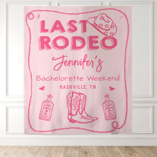 Roze Laatste Rodeo Cowgirl Bachelorette weekend Wandkleed