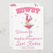 Roze Laatste Rodeo vrijgezellenweekend Kaart (Voorkant / Achterkant)