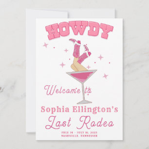Roze Laatste Rodeo vrijgezellenweekend Kaart