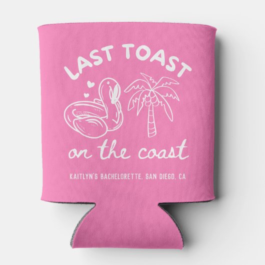 Roze Laatste Toast Bachelorette-feest Kan Koeler (Achterkant)