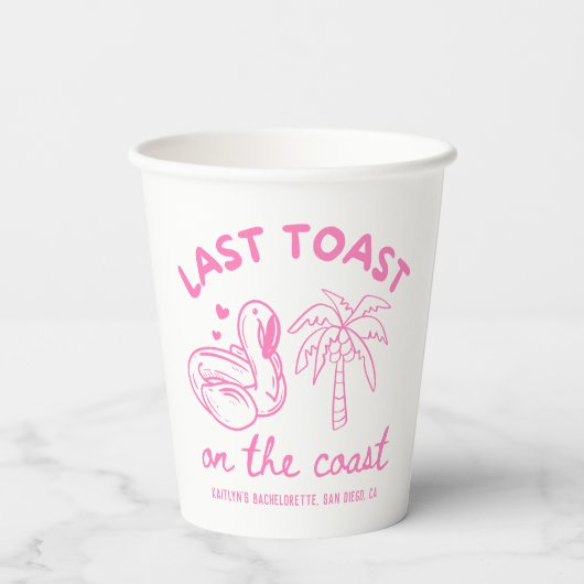 Roze Laatste Toast Bachelorette Party Bekers (Achterkant)
