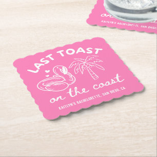 Roze Laatste Toast Bachelorette Party Onderzetter