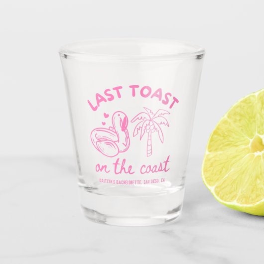 Roze Laatste Toast Bachelorette Party Shotglas Shot Glas (Voorkant)