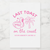 Roze Laatste Toast Bruidsmeisje Feest Favor Wijn Etiket (Enkel label)