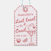 Roze Laatste Toast Op De Kust Bachelorette Cadeaulabel (Voorkant)