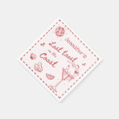 Roze Laatste Toast op de Kust Bachelorette Party Servet (Hoek)