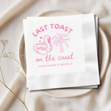 Roze laatste toast op de kust Bachelorette servett