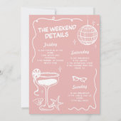 Roze laatste toast op de kust Bachelorette weekend Kaart (Achterkant)