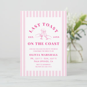 Roze laatste toast op de kust Bachelorette weekend Kaart