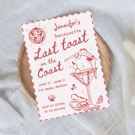 Roze laatste toast op de kust Bachelorette weekend Kaart