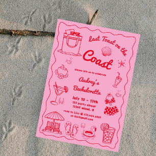 Roze laatste toast op de kust Bachelorette weekend Kaart