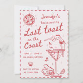 Roze laatste toast op de kust Bachelorette weekend Kaart (Voorkant)