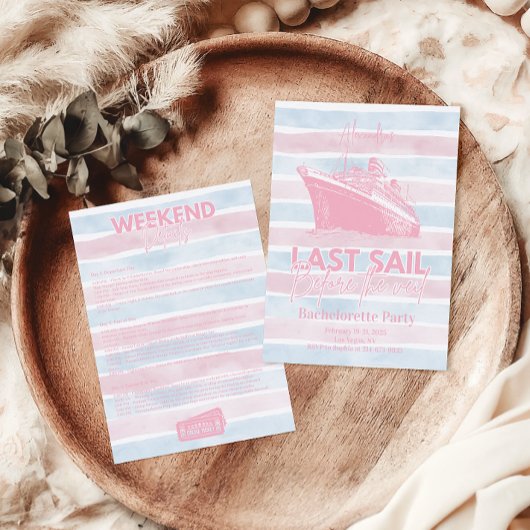 Roze laatste zeiltocht voor de sluier Bachelorette Kaart