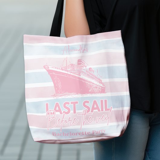 Roze laatste zeiltocht voor de sluier Bachelorette Tote Bag